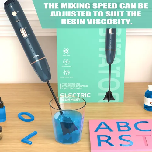 Miniatura 3 de Mezclador de resina mejorado, mezclador recargable de mano con reducción de burbujas, mezclador de resina epoxi para resina, mezcla de silicona, Azul