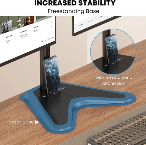 Miniatura 5 de Soporte para monitor cuádruple, totalmente ajustable, apilado, soporte de escritorio de 4 pantallas de computadora de 17 a 32 pulgadas, soporta