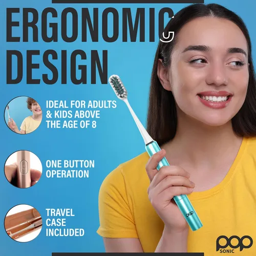 Miniatura 5 de Pop Sonic Cepillo de dientes eléctrico – Cepillo de dientes eléctrico para adultos – Artículos esenciales de baño y artículos esenciales de viaje