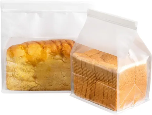 Miniatura 16 de 50 bolsas de pan de 8.6 pulgadas con cierre de alambre, bolsas grandes para pan hechas de papel de algodón marrón, bolsa de almacenamiento y empaque