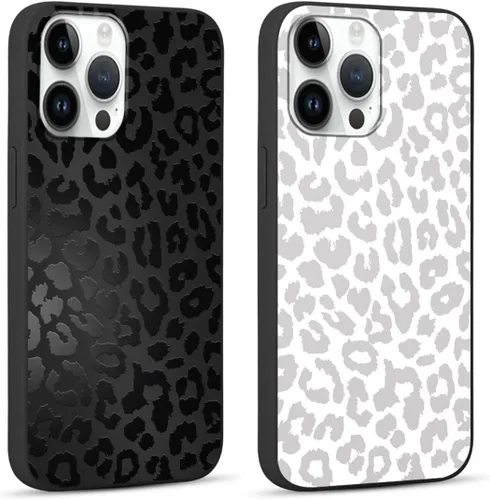 Paquete de 2 Fundas de Teléfono con Bonito Estampado de Guepardo para Apple iPhone 13 Pro de 6.1 Pulgadas, Fundas de Diseño de Patrón de Leopardo de