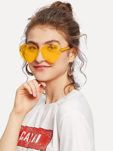 Miniatura 7 de FEISEDY Gafas de sol sin montura en forma de corazón para mujer gafas de amor a la moda B2419