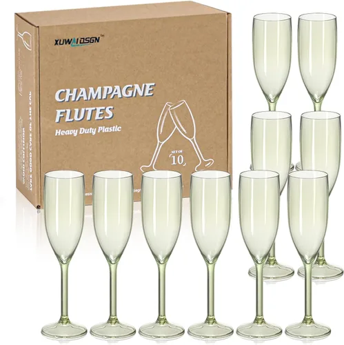 Miniatura 12 de XUWAIDSGN Copas de vino de plástico reutilizables de champán a granel, copas de champán vintage a granel, copas de bar de mimosa, copas de 5.4 onzas