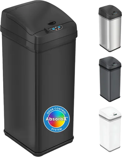 Miniatura 14 de iTouchless PUEDE DE BASURA AUTOMÁTICO DE 13 GALONES CON FILTRO DE ABSORTE DE OLOR Y BLOQUEO DE LA TAPA, PINDADOR DE BASURA DE COCINA DE SENSOR