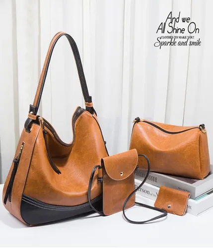 Miniatura 3 de Bolso de mano de moda para mujer, bolso de hombro, asa superior, juego de 4 piezas
