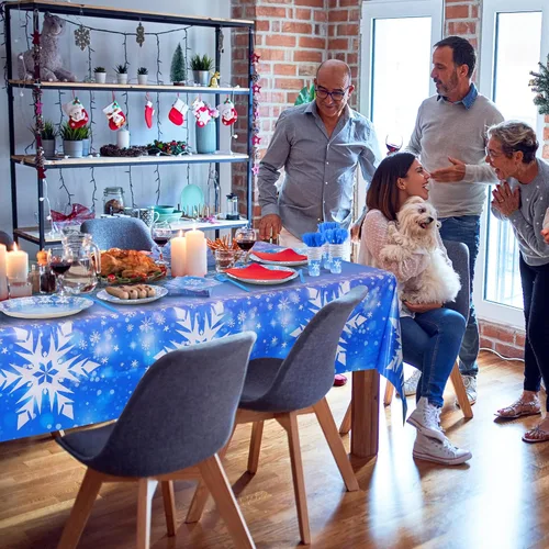 Miniatura 6 de durony 145 piezas de suministros de fiesta de cumpleaños de Frozen, vajilla desechable, platos de papel de copo de nieve de invierno, servilletas