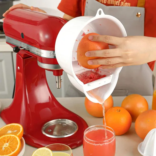 Miniatura 7 de Accesorio de exprimidor para batidora de pie KitchenAid con colador de 2 tamaños, accesorio de jugo cítrico para batidora de pie KitchenAid