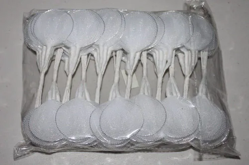 Almendras Jordan de alambre italiano y organza blanco con alambre plateado - bolsa de 144