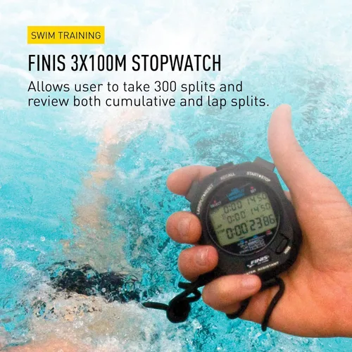 Miniatura 2 de FINIS Cronómetro impermeable para entrenamiento de natación - Memoria dividida de 300 - Modo de frecuencia de carrera - Pantalla de fácil lectura