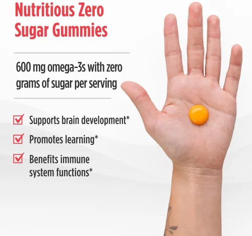 Miniatura 2 de Nordic Naturals Zero Sugar - Gomitas masticables de DHA para niños, Tropical Punch, 45 gomitas masticables para niños, 600 mg de omega-3 totales