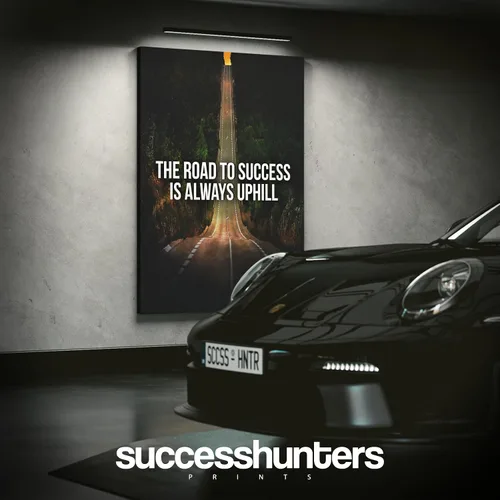 Miniatura 2 de Lienzo decorativo motivacional para pared con texto en inglés "Road To Successful" (Camino al éxito), diseño motivacional para la oficina, con texto