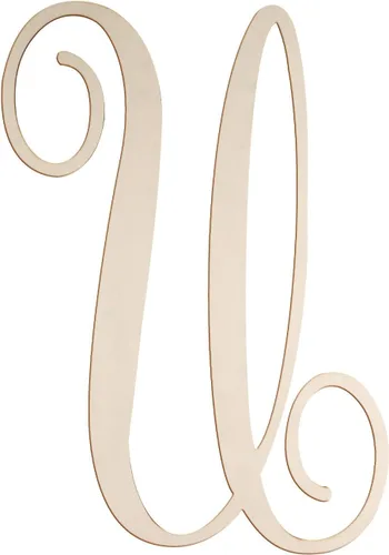 Miniatura 25 de Letras de madera cursivas para decoración de pared, letras grandes de madera de 14 pulgadas, monograma sin terminar, letras de madera, manualidades