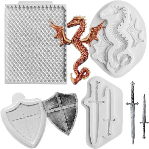 Miniatura 10 de Moldes de silicona para fondant, diseño de garras de dinosaurio de silicona para hornear, decoración de cupcakes, dulces, chocolate, manualidades