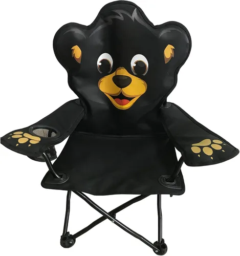 Miniatura 4 de Silla de campamento plegable con soporte para bebida y cargador de bolsa, Oso negro