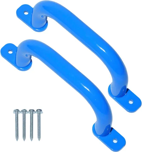 Miniatura 10 de Paquete de 2 manijas de accesorios para patio de juegos de 10 pulgadas, color verde, asas de agarre para juegos al aire libre, juego de columpios