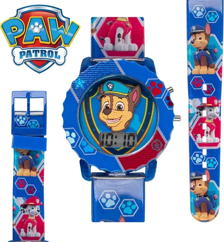Miniatura 3 de Accutime Paw Patrol - Reloj digital para niños con caja azul, correa azul cómoda, fácil de abrochar, personaje oficial 3D en la esfera, seguro