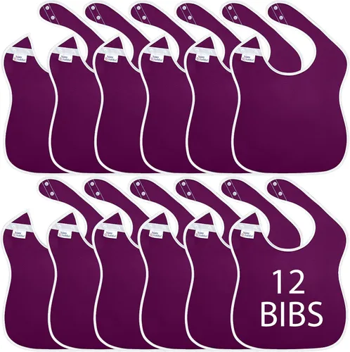 Miniatura 15 de Baberos grandes impermeables Colección Pastel - 4pk, 12pk, 48pk