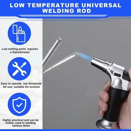 Miniatura 4 de Tandefio 50 varillas de soldadura de aluminio para baja temperatura, varillas de soldadura de baja temperatura, 716 ° f-752 °f, varilla de aluminio