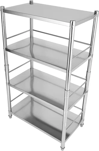 Miniatura 6 de Estantes de almacenamiento de acero inoxidable de 4 niveles, estante ajustable de pie, estante de acero inoxidable resistente para cocina