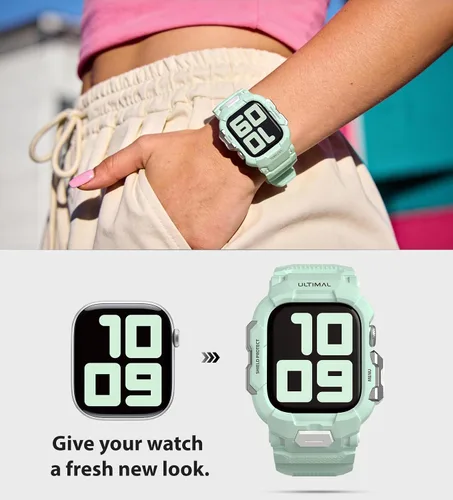 Miniatura 22 de ULTIMAL - Correa resistente con estuche para Apple Watch de 44 mm, correa protectora a prueba de golpes de grado militar para hombres, correa