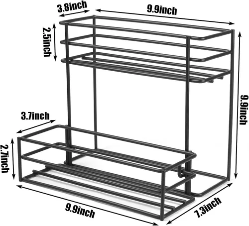Miniatura 5 de Estante para jarabe de café MCSAPIL (capacidad para 6 botellas), organizador para barra de café y cocina, pequeño estante de vino para bar, familia