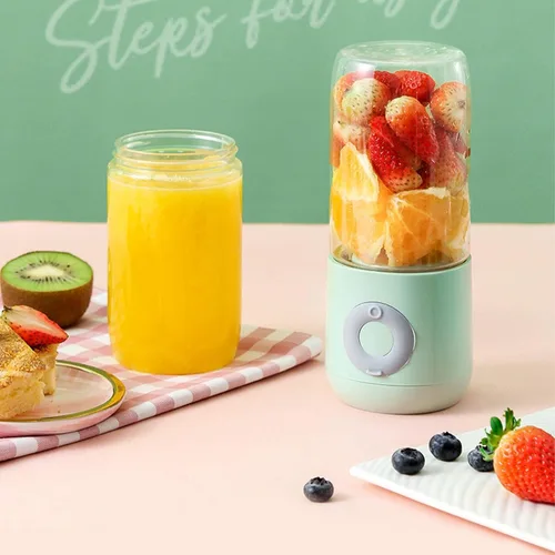 Miniatura 6 de Taza mezcladora portátil, exprimidor de frutas y verduras, licuadora portátil para jugo fresco, licuadora de jugo fresco, licuadora eléctrica, Verde
