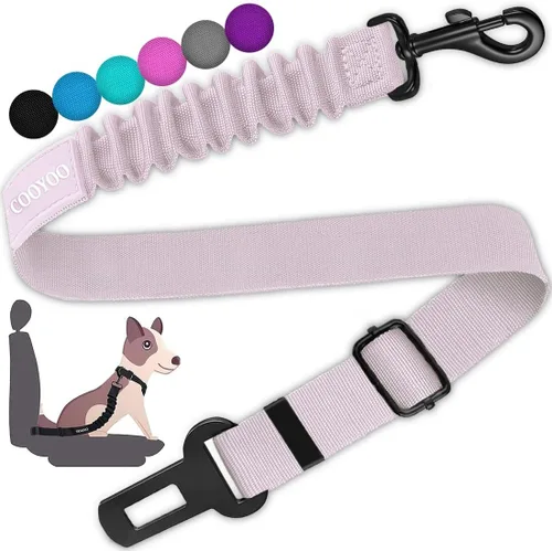 Miniatura 12 de COOYOO Cinturón de seguridad para perro, juego de 3 piezas retráctil, cinturones de seguridad ajustables para vehículo, nailon para mascotas, Set