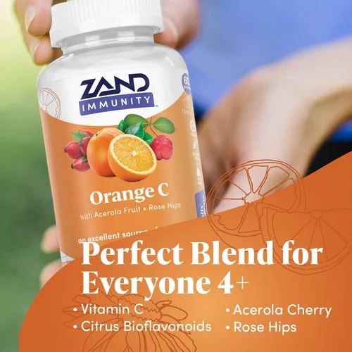 Miniatura 3 de Gomitas de Vitamina C de ZAND Sabor Naranja, Suplemento de Bienestar e Inmunidad, Vitamina C Masticable con Bioflavonoides Cítricos, Escaramujos