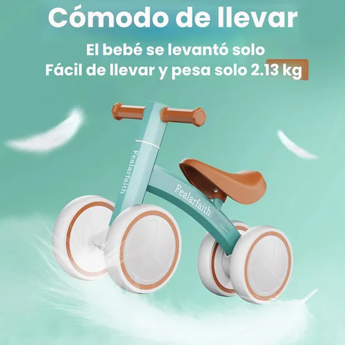 Miniatura 3 de Bicicleta de equilibrio para bebés de 1 año, niños y niñas, primera bicicleta para niños con 4 ruedas de iluminación colorida Bicicleta