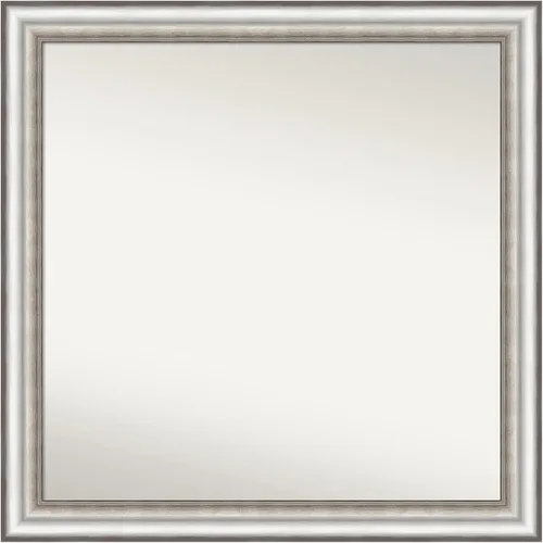 Miniatura 281 de Amanti Art Espejo de baño plateado para sobre el fregadero, 26 x 26 pulgadas, espejo cuadrado de plata antigua, marco de madera tradicional mediano