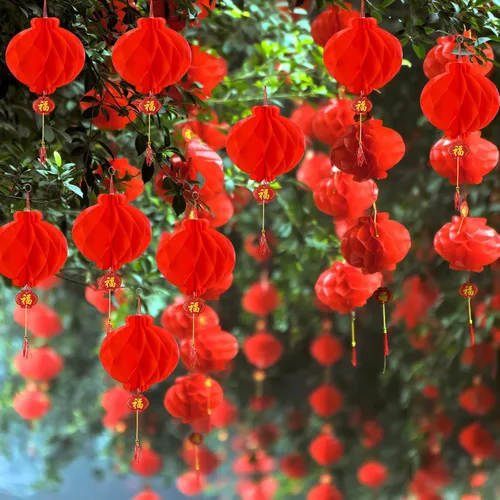Miniatura 6 de 60 linternas chinas rojas para decoración de Año Nuevo, festival de primavera, boda, restaurante