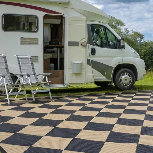 Miniatura 12 de fifame Alfombras de camping al aire libre, 9 x 18 pies, para exteriores, patio, alfombra de paja de plástico reversible, resistente a la intemperie