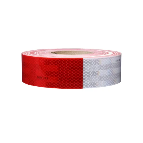 Rollo de 2 pulgadas x 15 pies 3M DOT-C2 Cinta reflectante de grado de diamante 983-32, cinta de visibilidad roja/blanca para vehículos, barcos,
