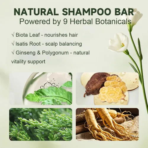 Miniatura 3 de Nature Triangle - Barra de champú natural, jabón sólido a base de plantas, hecho a mano, hojas de ciprés verde, barra de jabón a base de hierbas
