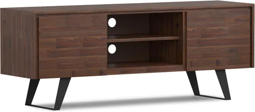 Miniatura 19 de SIMPLIHOME Lowry Soporte de TV – Consola de madera maciza de mango de 72 pulgadas de ancho en roble, moderno centro de entretenimiento industrial