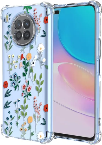 Miniatura 25 de Funda para Huawei Nova Y61 Clear Flower Phone Case Soft TPU a prueba de golpes, antiarañazos, funda protectora para Huawei Nova Y61, flores coloridas