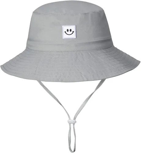 Miniatura 2 de MaxNova Sombrero de sol para bebé, cara sonriente, UPF 50+ para niños y niñas, de 0 a 7 años