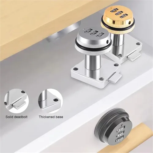 Miniatura 2 de Keyless Zinc Alloy Thickened Lock Tongue 3 Digital Combination Cam Square Base 1Pcs(7)