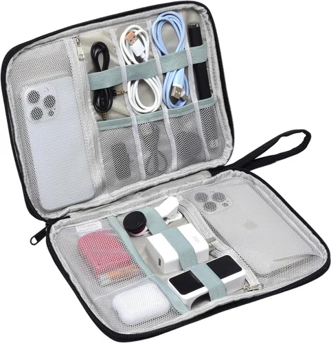 1 paquete de organizador de viaje electrónico bolsa de almacenamiento de cable de accesorios técnicos