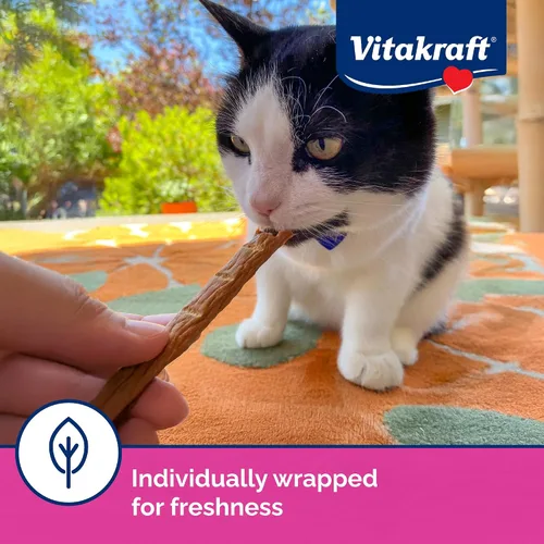 Miniatura 6 de Vitakraft PurrSticks - Golosinas suaves nutritivas y saludables para gatos, palitos de carne asada al horno suavemente para gatos con 70% de carne
