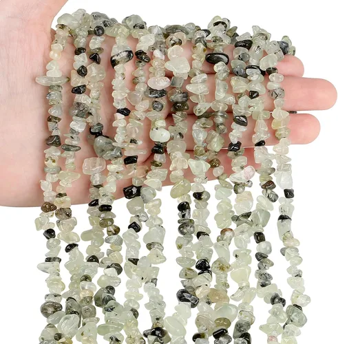 Miniatura 33 de ZHIYUXI 400 cuentas para hacer joyas, cuentas multicolor de 0.197-0.315 in, piedras preciosas de piedra natural, cuentas sueltas irregulares a