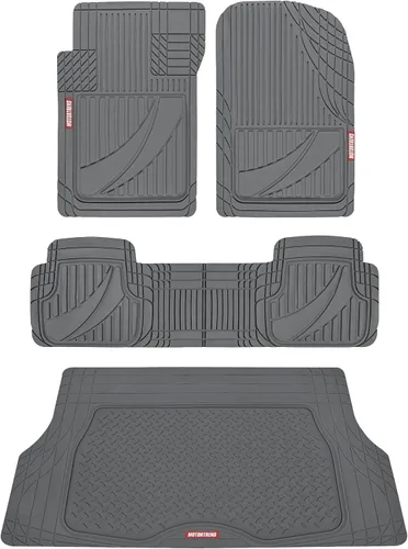 Miniatura 11 de Motor Trend FlexTough™ - Alfombrillas de goma gris para coche de alta resistencia Todo el clima y forro de carga Jumbo para SUV Set completo