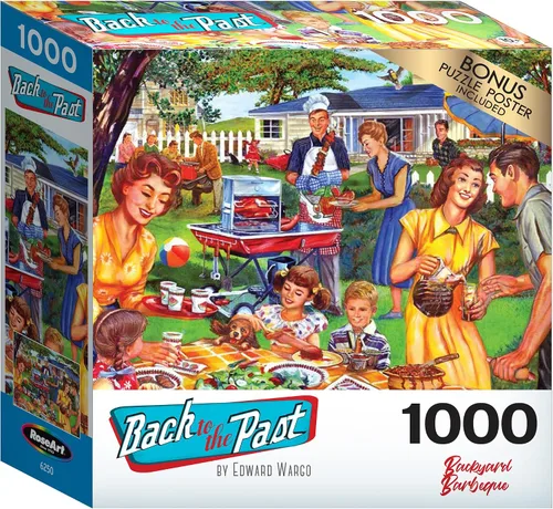Miniatura 2 de RoseArt - Back to the Past - Backyard BBQ - Rompecabezas de 1000 piezas para adultos