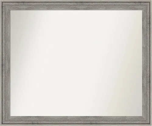 Miniatura 523 de Amanti Art Espejo de pared personalizado no biselado (24.5 x 24.5 pulgadas), marco gris marrón alta, varios tamaños personalizados, espejo de baño