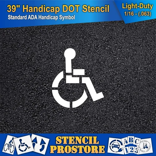Miniatura 3 de Plantillas de estacionamiento – 39 pulgadas – Hándicap – Plantilla ADA (1 pieza) – 39 pulgadas x 34 pulgadas x 4 pulgadas carrera x 1/16 pulgadas