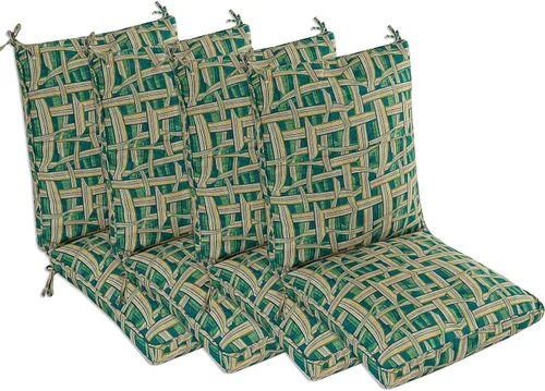Miniatura 13 de Juego de 4 cojines para sillas de comedor al aire libre, cómodos cojines para asientos de patio, 44 x 21 x 4.5 pulgadas, ribete individual