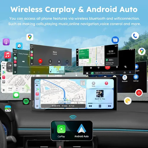 Miniatura 5 de CARPURIDE W125S Carplay inalámbrico HD de 11.26 pulgadas y pantalla automática Android, cámara 4K + 1080P+1080P Dash para automóviles con tarjeta