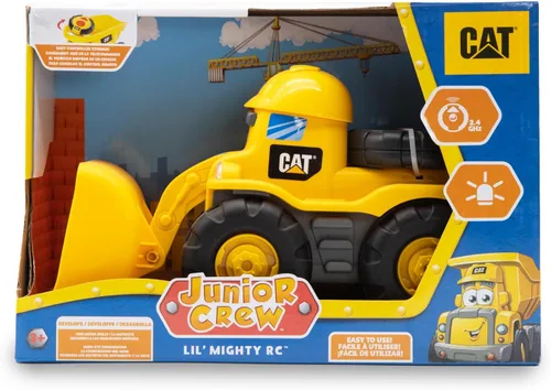 Miniatura 6 de CAT Construction Toys, Camión Cargador de Control Remoto RC - 10.5 Pulgadas de Largo, Controlador Apto para Niños, Controlador Guardable, Luces
