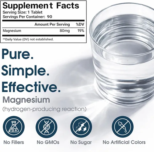 Miniatura 2 de Tabletas de agua de hidrógeno molecular (8 ppm) Magnesio, Ácido málico y L-Tartárico Suplemento de hidratación y antioxidante Apoyo energético