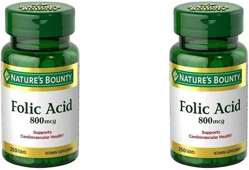 Miniatura 7 de Nature's Bounty Suplemento de Ácido Fólico, Apoya la Salud Cardiovascular, 800 mcg, 250 Tabletas